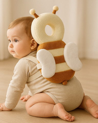 Baby hovedbeskytter med bidesign til faldsikring

